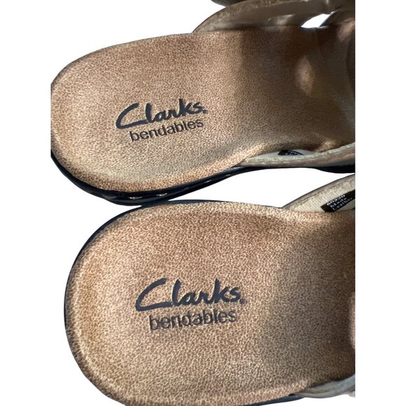Clarks Bendables Lexi Ash Beige Sand Leather Sandals Comfort Sz 6 New With Box - Picture 4 of 6